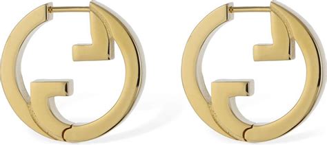 gold hoop earrings gucci|Gucci blondie hoop earrings.